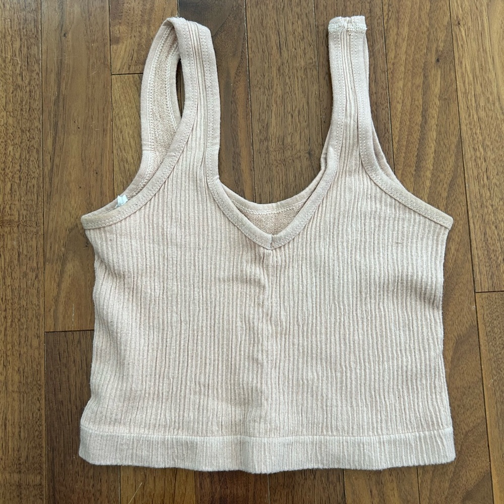 Ribbed Cream Tank Top